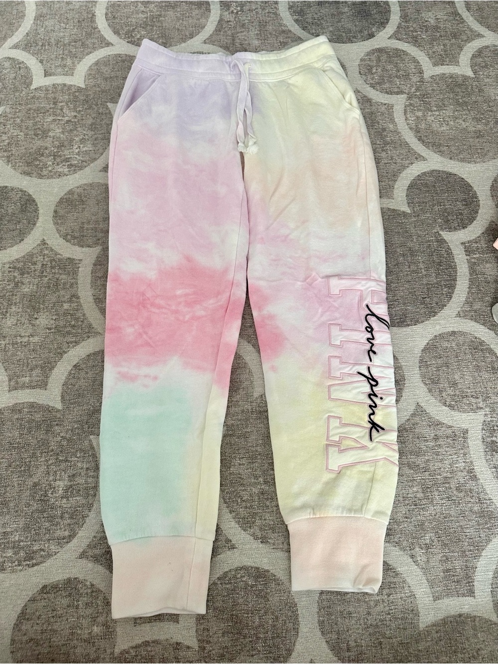 PINK  Tie-Dye Pastel Jogger Pants - Pink Multi